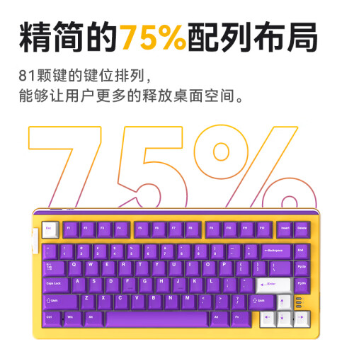 达尔优（dareu）A81三模热插拔游戏办公机械键盘PBT键